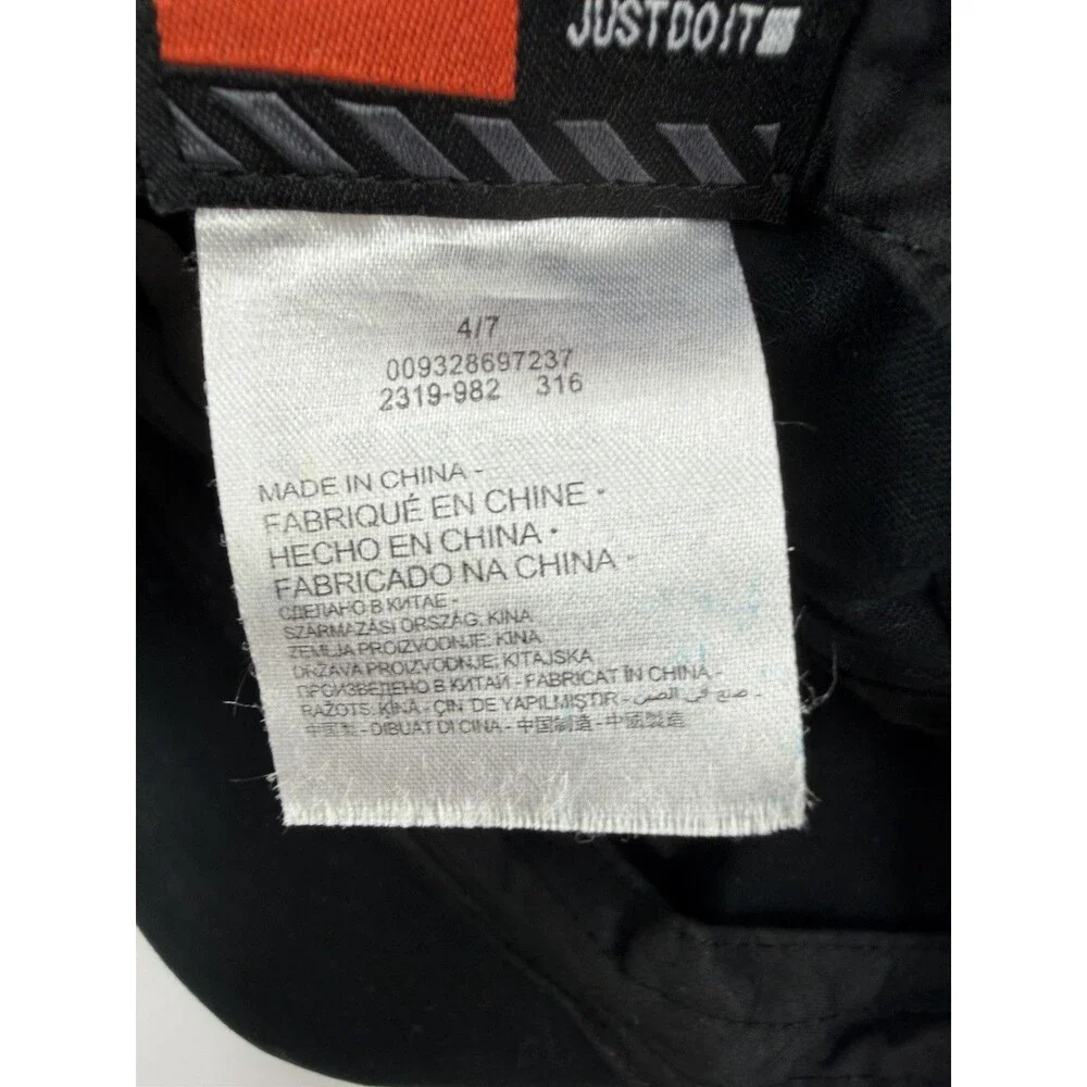 Nike Cap Kids Size 4-7 Black Embroidered Neon Swoosh Adjustable Cotton Hat
